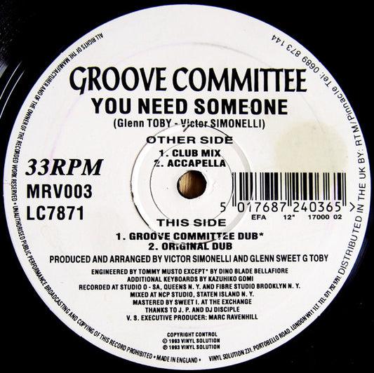 Groove Committee : You Need Someone (12")