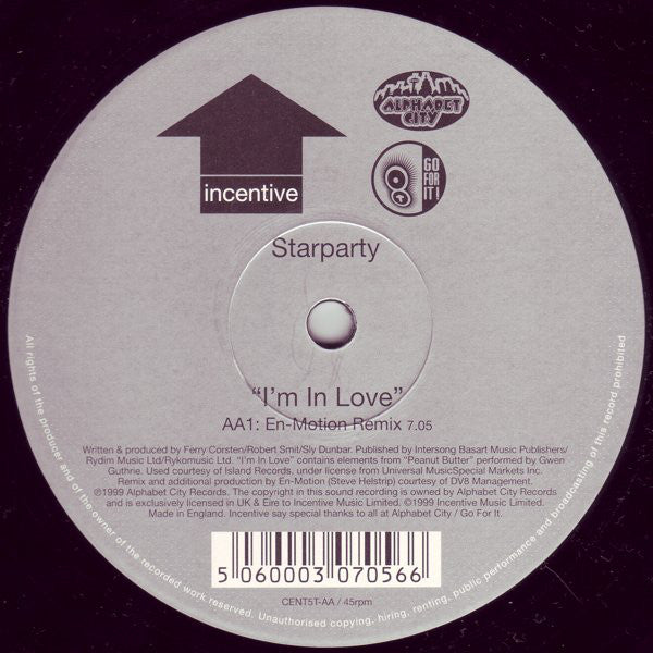 Starparty : I'm In Love (12", Single)