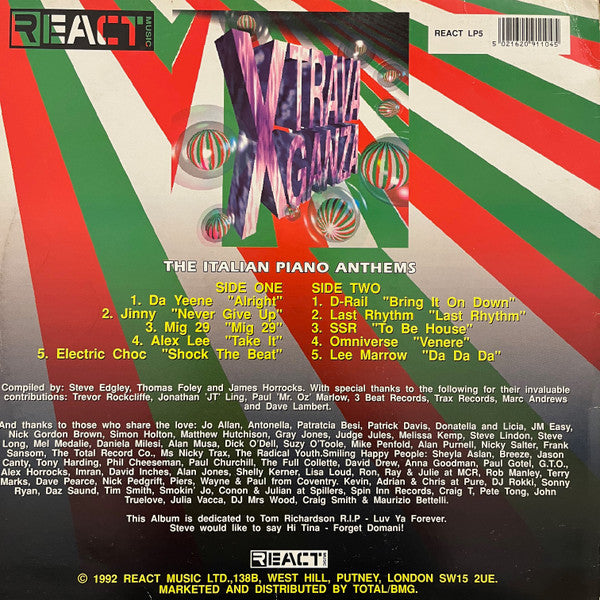 Various : Xtravaganza - The Italian Piano Anthems (LP, Comp)