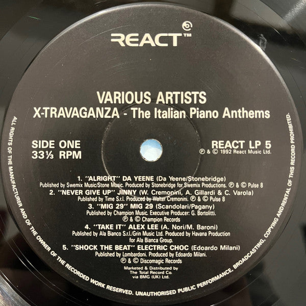 Various : Xtravaganza - The Italian Piano Anthems (LP, Comp)