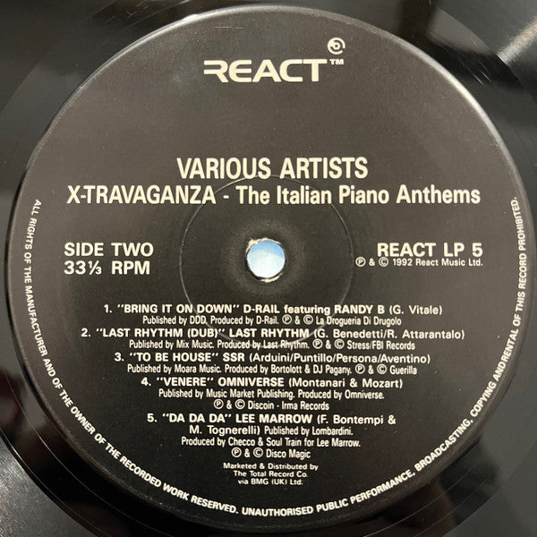 Various : Xtravaganza - The Italian Piano Anthems (LP, Comp)