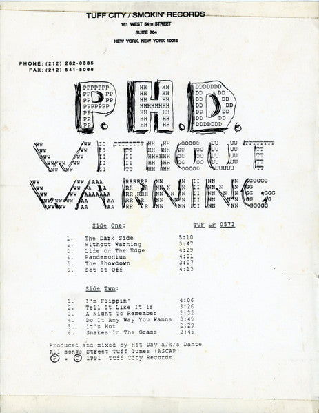 Phd (3) : Without Warning (LP, Album, Promo)