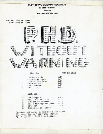 Phd (3) : Without Warning (LP, Album, Promo)