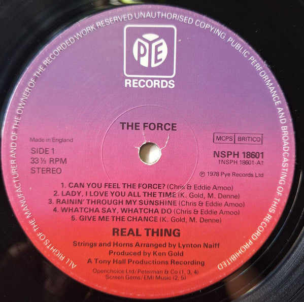 Real Thing* : Can You Feel The Force (LP, Album, RE)