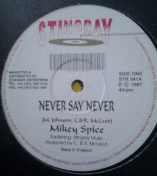 Mikey Spice : Never Say Never (12")