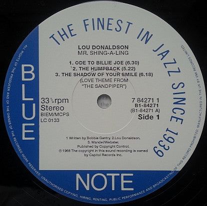 Lou Donaldson : Mr. Shing-A-Ling (LP, Album, RE)