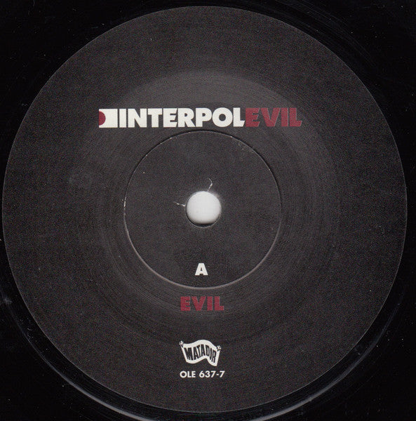 Interpol : Evil (7", Single)