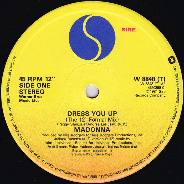 Madonna : Dress You Up (12", Single, Dam)