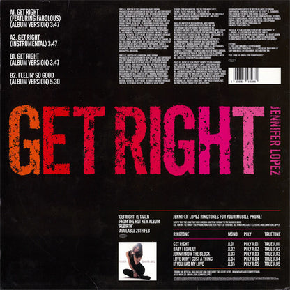 Jennifer Lopez : Get Right (12")