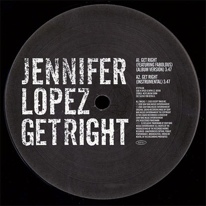 Jennifer Lopez : Get Right (12")