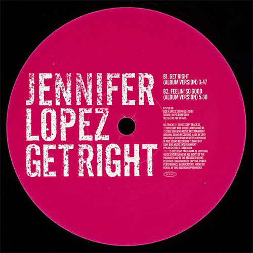 Jennifer Lopez : Get Right (12")