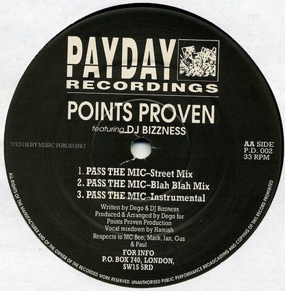 PD 3 / Points Proven : Noisy Music Pt II / Pass The Mic (12")