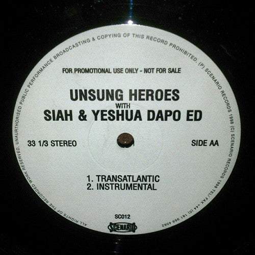 Unsung Heroes : The Norm / Transatlantic (12", Promo)