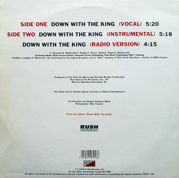 Run-DMC : Down With The King (12", Single)