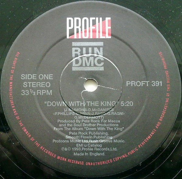Run-DMC : Down With The King (12", Single)