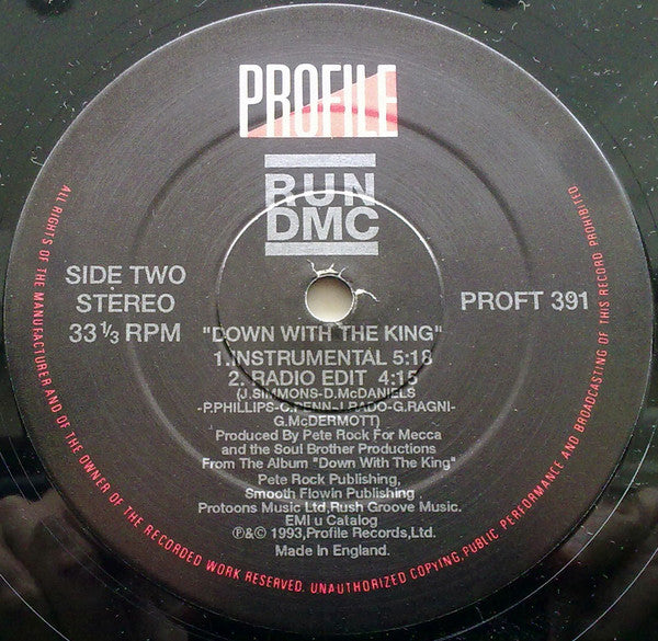 Run-DMC : Down With The King (12", Single)