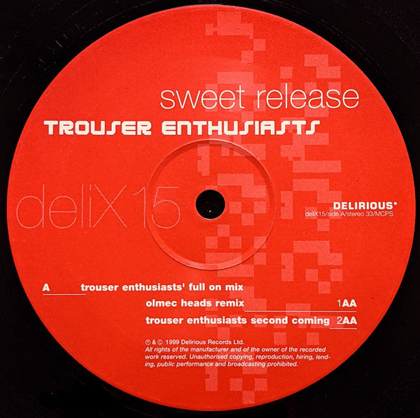 Trouser Enthusiasts : Sweet Release (12", Ltd, S/Edition)