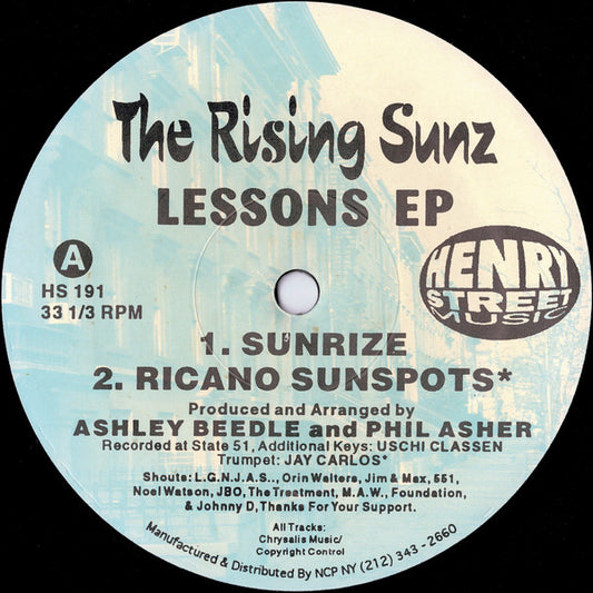 The Rising Sunz : Lessons EP (12", EP)