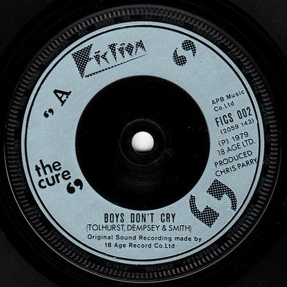 The Cure : Boys Don't Cry (7", Single, Blu)