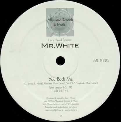 Larry Heard Presents: Chad White : You Rock Me  (12", EP, RE)