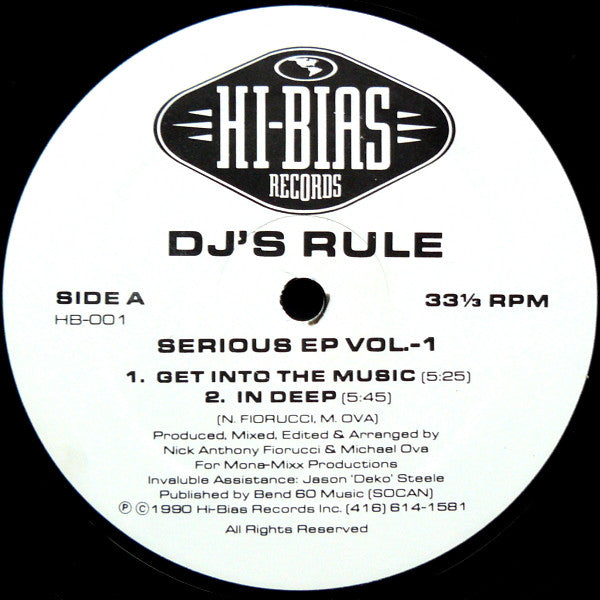 DJ's Rule : Serious EP Vol.-1 (12", EP)