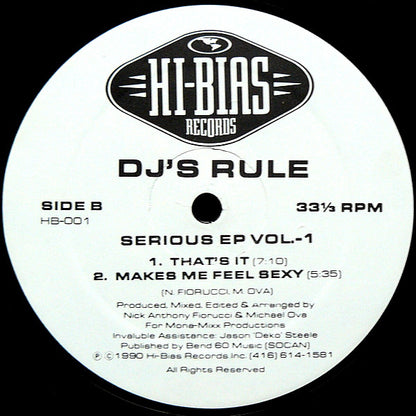 DJ's Rule : Serious EP Vol.-1 (12", EP)