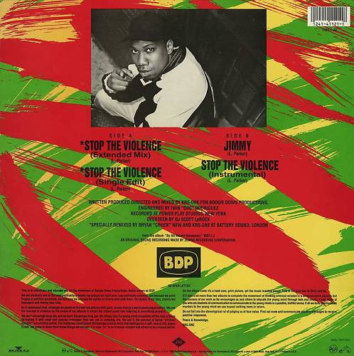 Boogie Down Productions : Stop The Violence (12", Single)