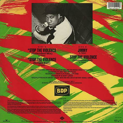 Boogie Down Productions : Stop The Violence (12", Single)