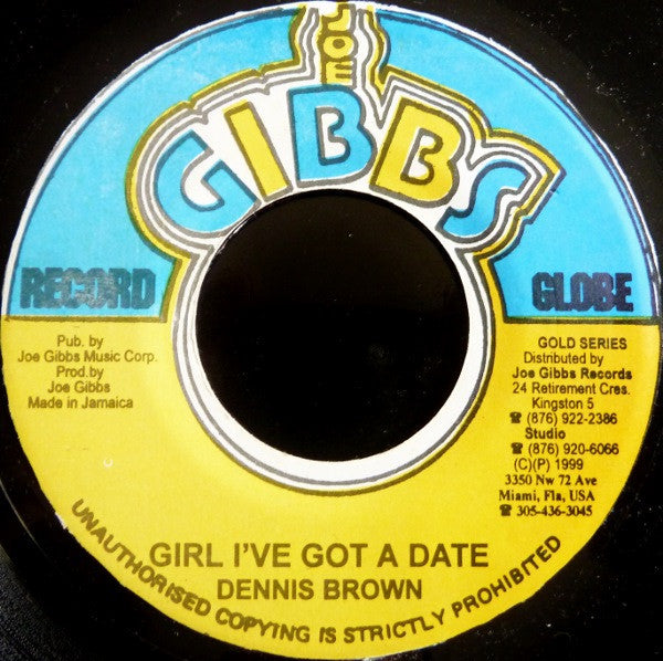 Dennis Brown : Girl I've Got A Date (7", Single, RE)