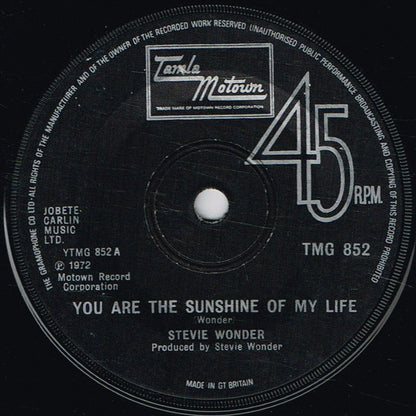 Stevie Wonder : You Are The Sunshine Of My Life (7", Single, Sol)