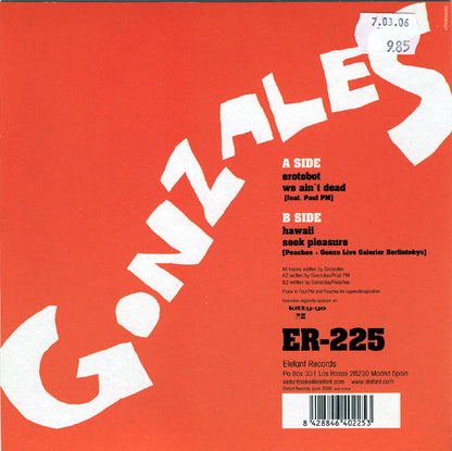 Gonzales* : Erotobot (7", Red)