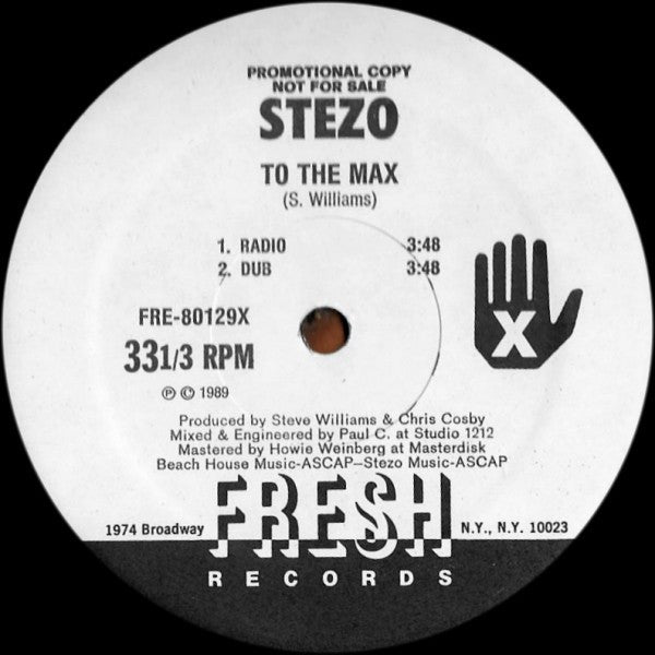 Stezo : To The Max b/w It's My Turn (12", Promo)