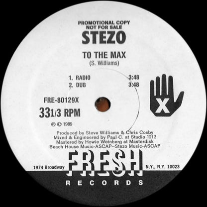 Stezo : To The Max b/w It's My Turn (12", Promo)