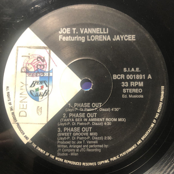 Joe T. Vannelli Featuring Lorena Jaycee : Phase Out (12")
