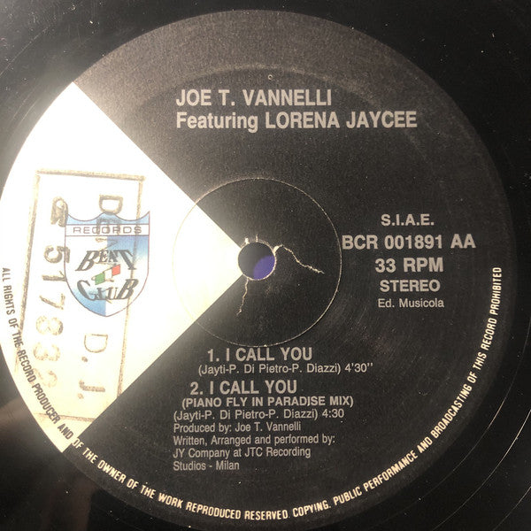 Joe T. Vannelli Featuring Lorena Jaycee : Phase Out (12")