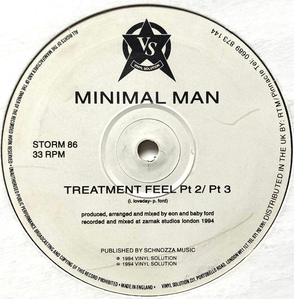Minimal Man : Treatment Feel (12", Single)