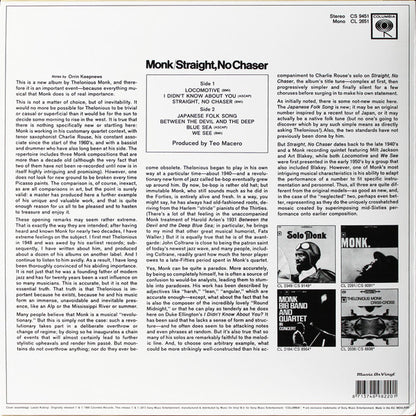 Monk* : Straight, No Chaser (LP, Album, RE, RM, 180)