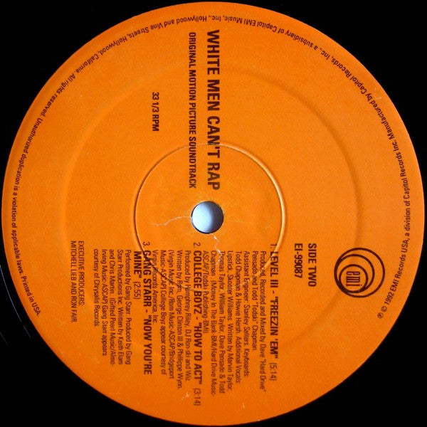 Various : White Men Can't Rap (More Music From The Twentieth Century Fox Film White Men Can't Jump) (12", EP)