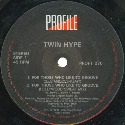 Twin Hype : For Those Who Like To Groove (12")