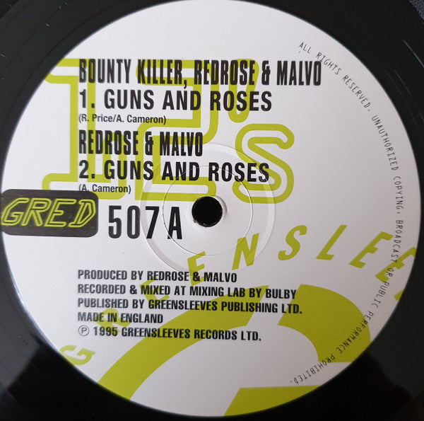 Bounty Killer, Anthony Red Rose & Anthony Malvo Crew : Guns And Roses (12")