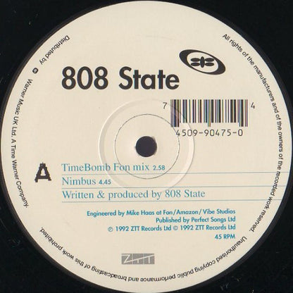 808 State : TimeBomb / Nimbus (12")