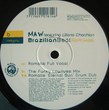 MAW* Featuring Liliana Chachian : Brazilian Beat (Remixes) (12")