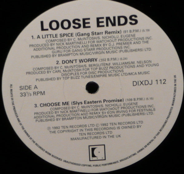 Loose Ends : A Little Spice (Gang Starr Remix) (12")