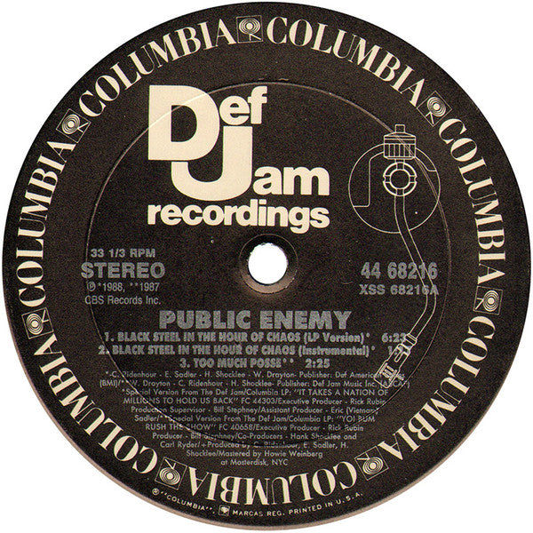 Public Enemy : Black Steel In The Hour Of Chaos (12")