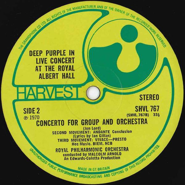 Deep Purple & The Royal Philharmonic Orchestra*, Malcolm Arnold : Concerto For Group And Orchestra (LP, Album, Gat)