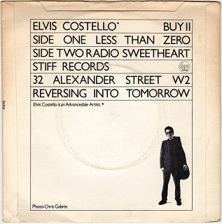Elvis Costello : Less Than Zero (7", Single, Pic)