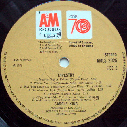 Carole King : Tapestry (LP, Album)