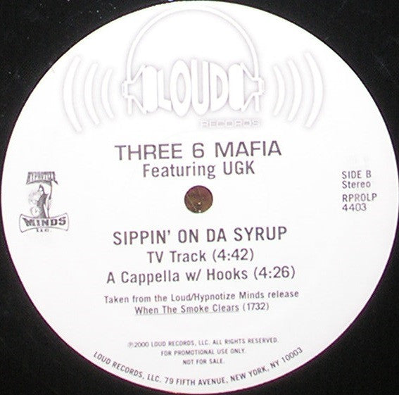 Three 6 Mafia : Sippin' On Da Syrup (12", Promo)