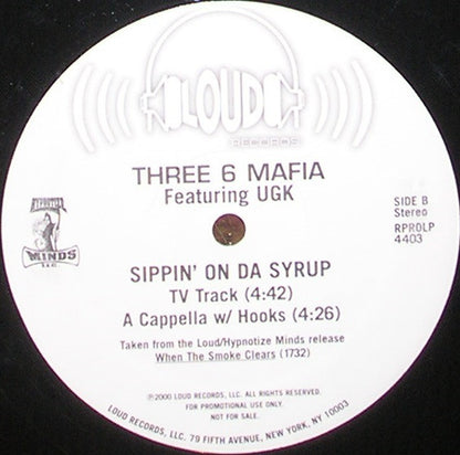 Three 6 Mafia : Sippin' On Da Syrup (12", Promo)