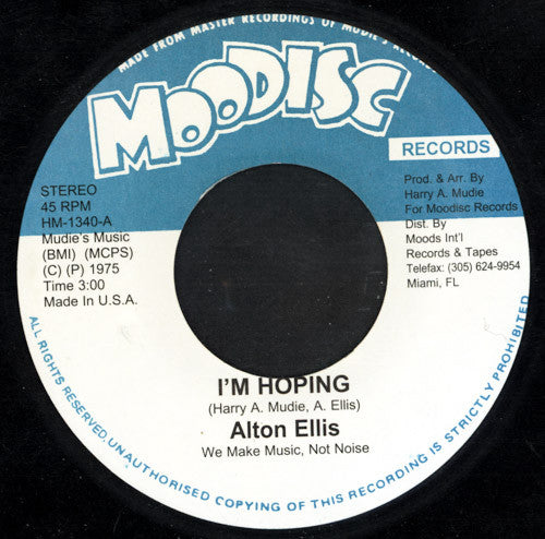 Alton Ellis : I'm Hoping (7", RE)